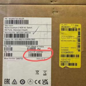 NVIDIA Quantum-2 NDR IB Switch, Model MQM9700-NS2R, 64 Ports